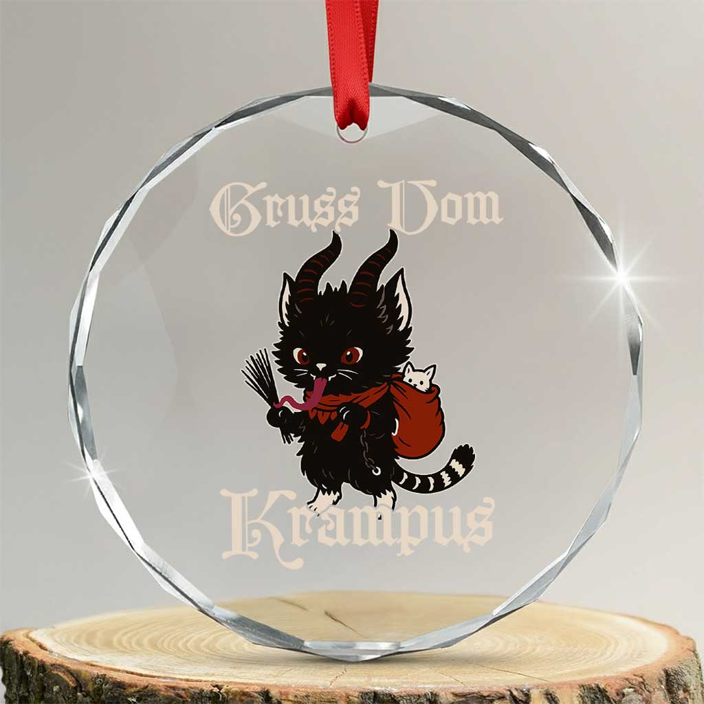 Christmas Krampus Cat Crystal Glass Ornament Gruss Vom Krampus Pagan Yule Xmas - Wonder Print Shop