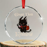 Christmas Krampus Cat Crystal Glass Ornament Gruss Vom Krampus Pagan Yule Xmas TS11