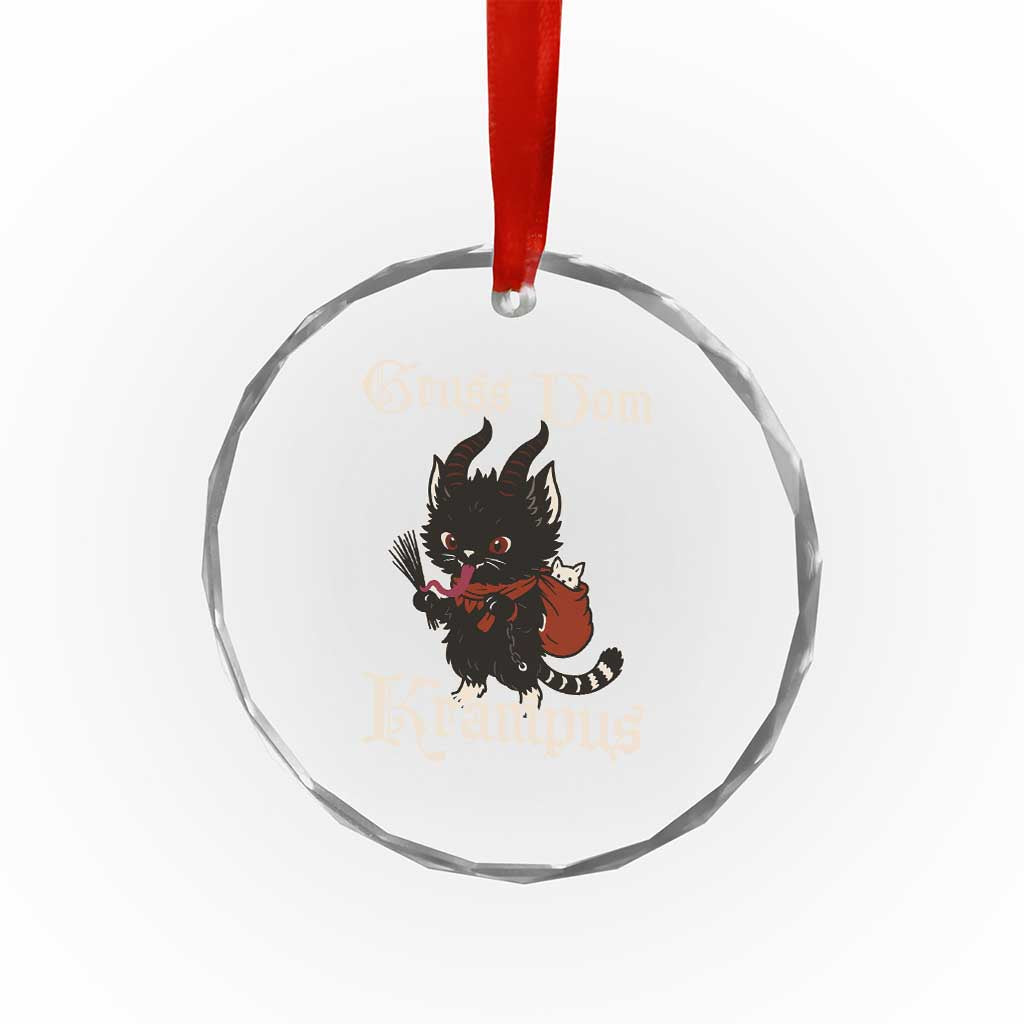 Christmas Krampus Cat Crystal Glass Ornament Gruss Vom Krampus Pagan Yule Xmas TS11