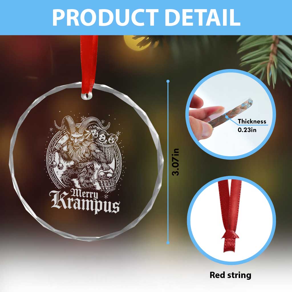 Christmas Krampus Crystal Glass Ornament Merry Krampus Norse Pagan Yule Horror Xmas TS11