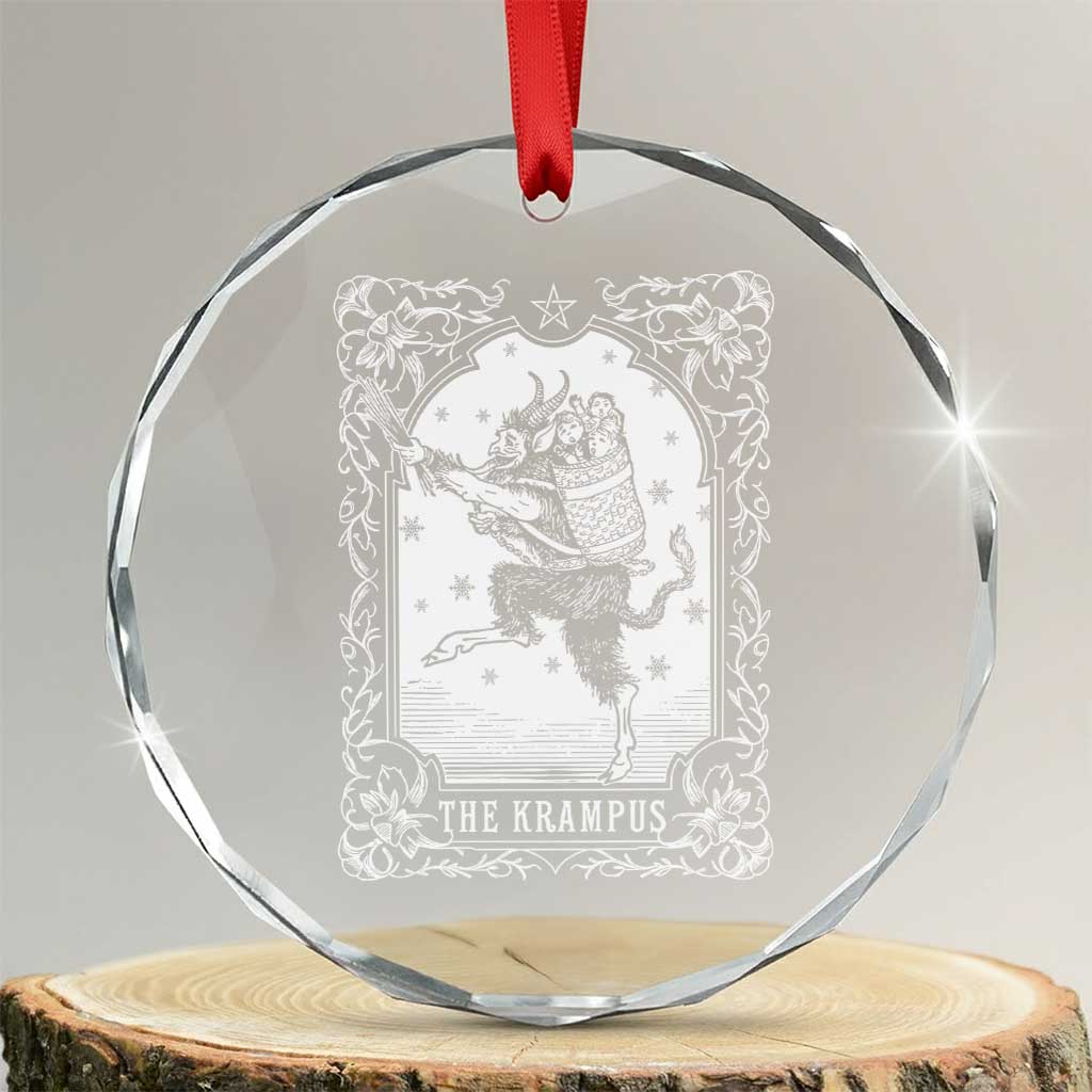 Christmas Krampus Crystal Glass Ornament Pagan Yule Nordic Xmas Krampus Evil Tarot Card - Wonder Print Shop