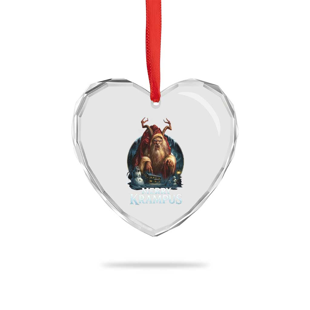 Christmas Krampus Heart Crystal Glass Ornament Merry Krampus Pagan Yule Nordic Xmas - Wonder Print Shop