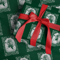 Christmas Krampus Wrapping Paper Roll Pagan Yule Nordic Xmas Krampus Evil Tarot Card - Wonder Print Shop