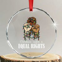 Christmas Lights And Equal Rights Crystal Glass Ornament Diversity Xmas Gift - Wonder Print Shop