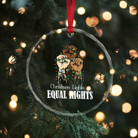 Christmas Lights And Equal Rights Crystal Glass Ornament Diversity Xmas Gift - Wonder Print Shop