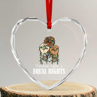 Christmas Lights And Equal Rights Heart Crystal Glass Ornament Diversity Xmas Gift - Wonder Print Shop