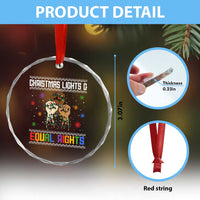 Christmas Lights And Equal Rights Ugly Sweater Crystal Glass Ornament Xmas Activism Gift - Wonder Print Shop