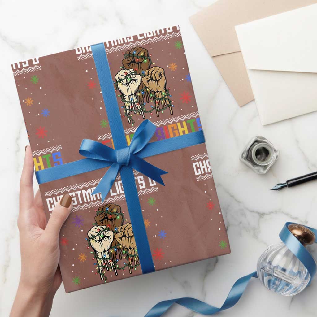 Christmas Lights And Equal Rights Ugly Sweater Wrapping Paper Roll Xmas Activism Gift - Wonder Print Shop