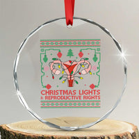 Christmas Lights And Reproductive Rights Crystal Glass Ornament Xmas Feminist Supporter Gift - Wonder Print Shop
