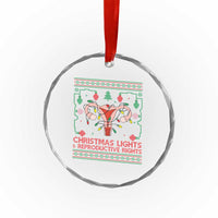 Christmas Lights And Reproductive Rights Crystal Glass Ornament Xmas Feminist Supporter Gift - Wonder Print Shop