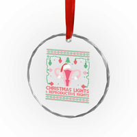 Christmas Lights And Reproductive Rights Ugly Christmas Crystal Glass Ornament Feminist Holiday Gift - Wonder Print Shop