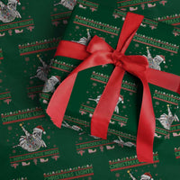 Christmas Lights And Reproductive Rights Ugly Christmas Wrapping Paper Roll Feminist Raccoon Gift - Wonder Print Shop