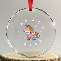 Christmas Lights And Trans Rights Crystal Glass Ornament Magical Unicorn Pride - Wonder Print Shop
