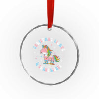 Christmas Lights And Trans Rights Crystal Glass Ornament Magical Unicorn Pride - Wonder Print Shop