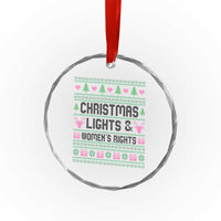 Christmas Lights And Womens Rights Crystal Glass Ornament Equality Feminist Gift - Wonder Print Shop