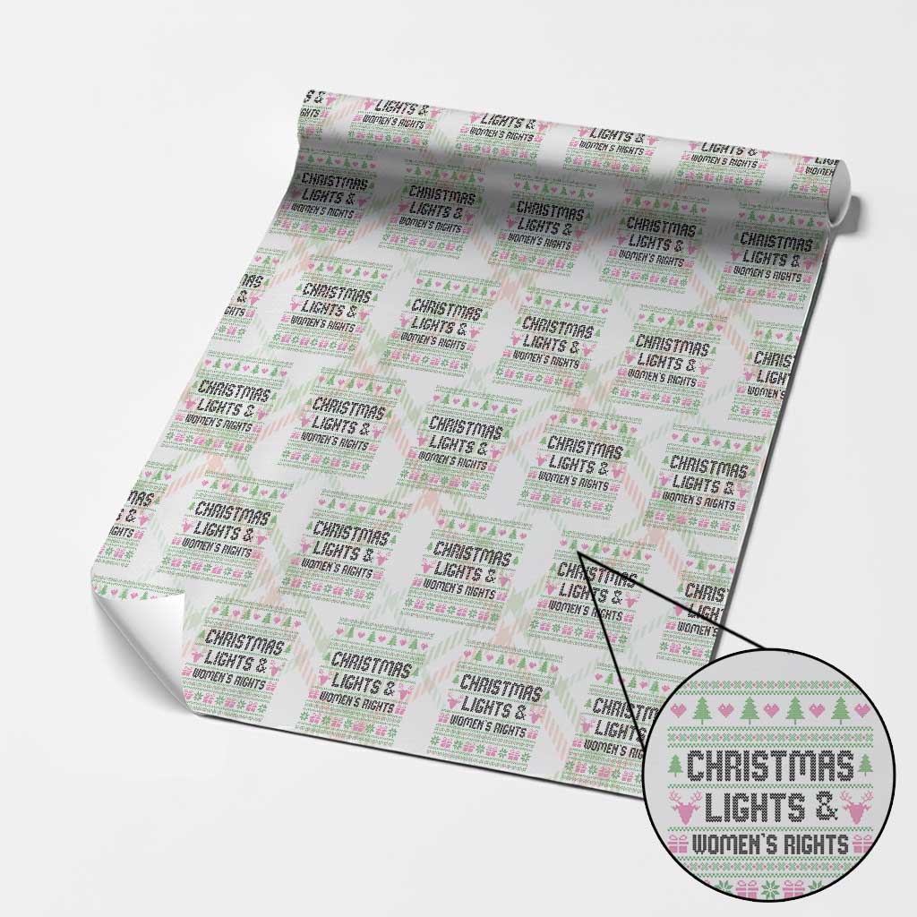 Christmas Lights And Womens Rights Wrapping Paper Roll Equality Feminist Gift - Wonder Print Shop