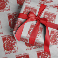 Christmas Lights And Womens Rights Wrapping Paper Roll Raccoon Female Rage Holiday Gift - Wonder Print Shop