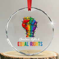 Christmas Lights Equal Rights Crystal Glass Ornament LGBT Hands Supporter Gift - Wonder Print Shop