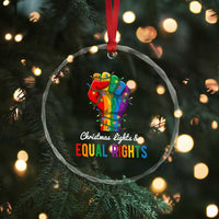 Christmas Lights Equal Rights Crystal Glass Ornament LGBT Hands Supporter Gift - Wonder Print Shop