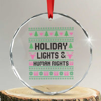 Christmas Lights For Human Rights Crystal Glass Ornament Equality Supporter Gift - Wonder Print Shop