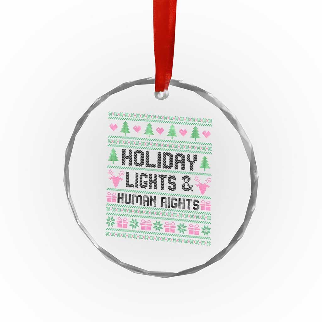 Christmas Lights For Human Rights Crystal Glass Ornament Equality Supporter Gift - Wonder Print Shop