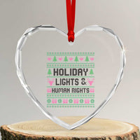 Christmas Lights For Human Rights Heart Crystal Glass Ornament Equality Supporter Gift - Wonder Print Shop