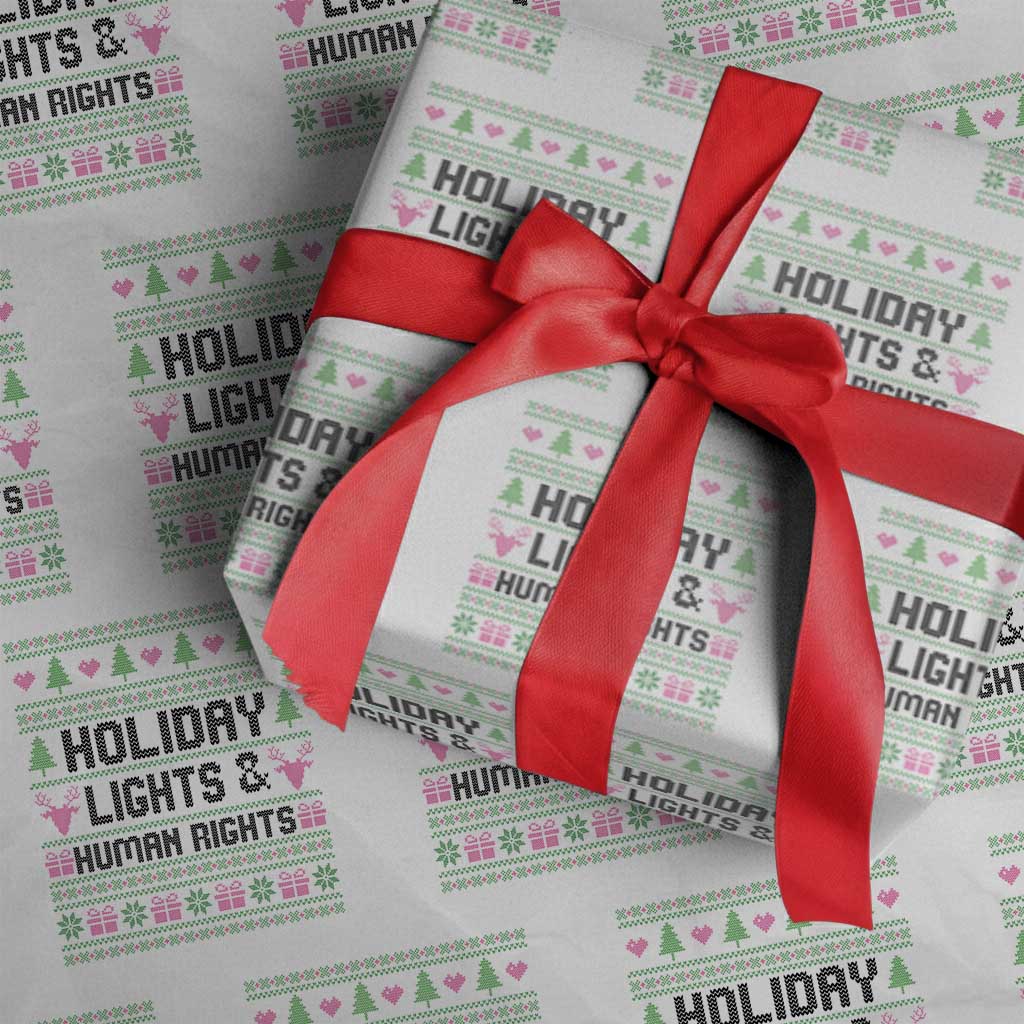 Christmas Lights For Human Rights Wrapping Paper Roll Equality Supporter Gift - Wonder Print Shop