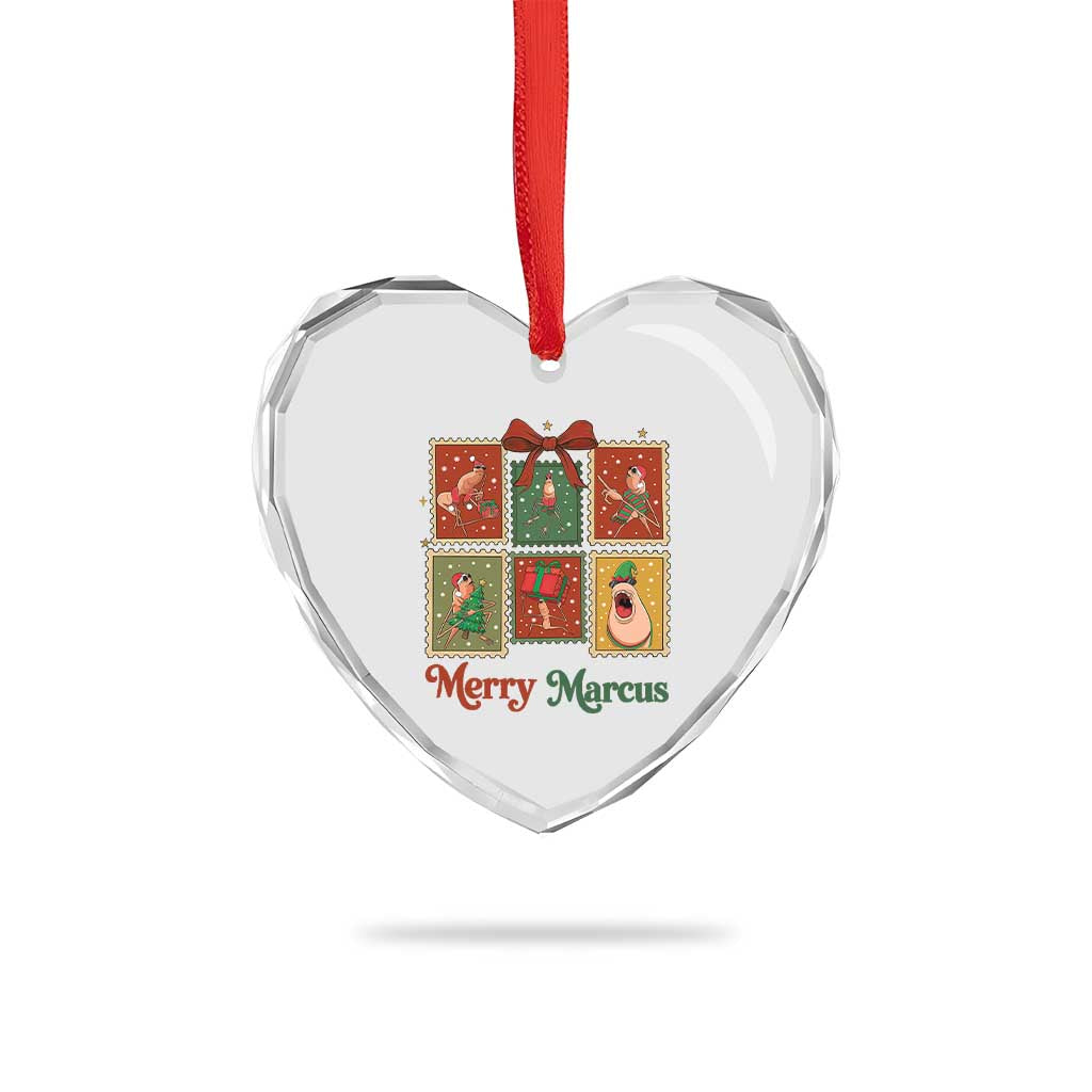 Christmas Marcus The Worm Meme Heart Crystal Glass Ornament Funny Merry Marcus Gift - Wonder Print Shop