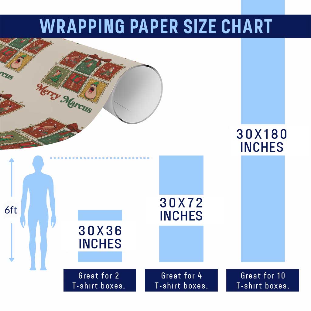Christmas Marcus The Worm Meme Wrapping Paper Roll Funny Merry Marcus Gift - Wonder Print Shop
