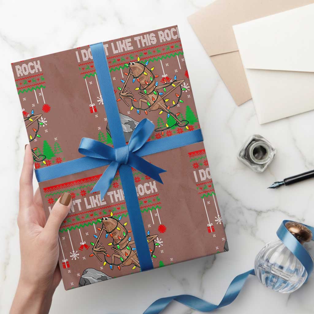 Christmas Marcus The Worm Meme Wrapping Paper Roll I Dont Like This Rock Brainrot Funny Ugly Xmas - Wonder Print Shop