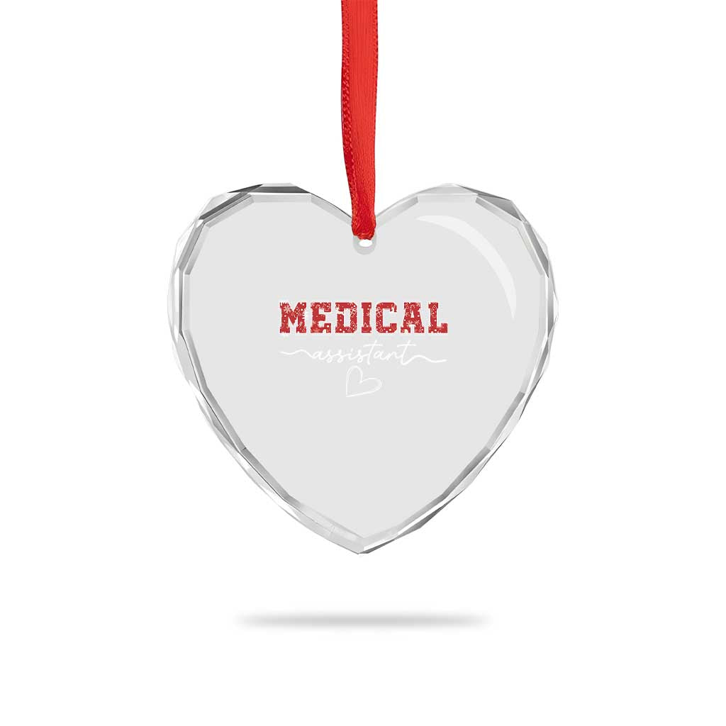 Christmas Medical Assistant Heart Crystal Glass Ornament MA Nurse Gift - Wonder Print Shop