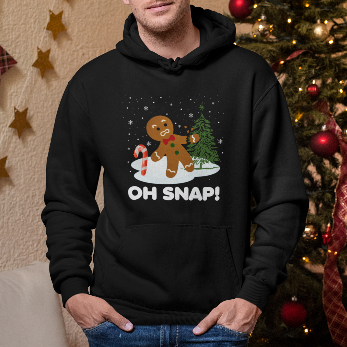 Gingerbread Hoodie Oh Snap Funny Christmas Cookie Baking Squad - Wonder Print Shop