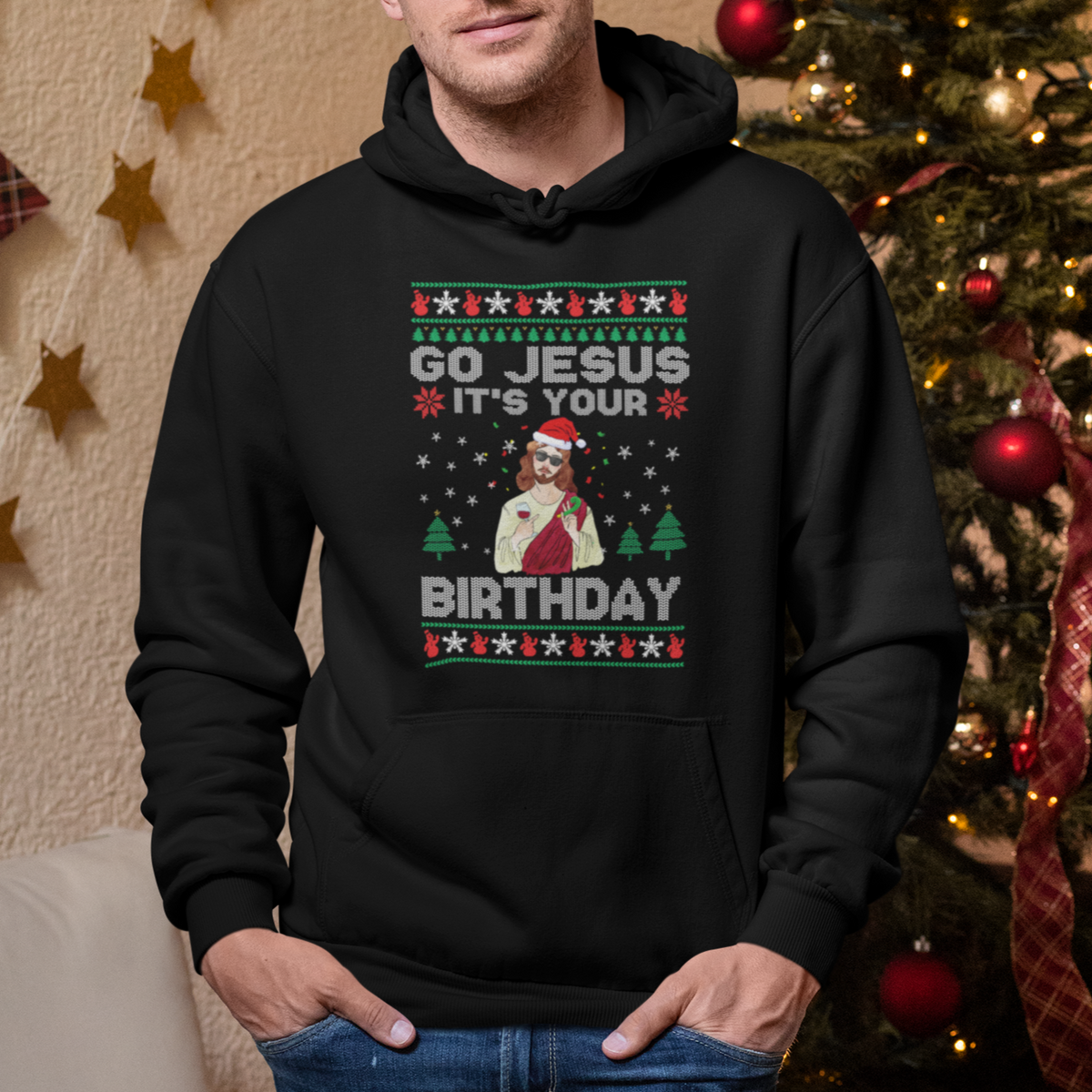 Go Jesus It's Your Birthday Funny Christmas Hoodie - Wonder Print Shop