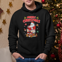Christmas Hoodie Funny Santa Pooping Down The Chimney - Wonder Print Shop