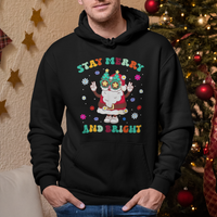 Stay Marry and bright Groovy Christmas Hippie Santa Clause Hoodie - Wonder Print Shop