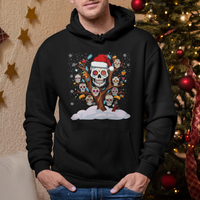 Christmas Hoodie Sugar Skull On Tree Funny Xmas - Wonder Print Shop