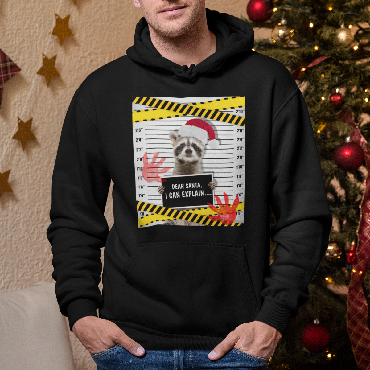 Christmas Hoodie Dear Santa I Can Explain Funny Raccoon Lover - Wonder Print Shop