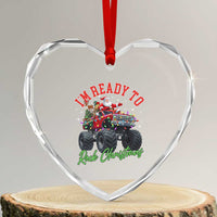 Christmas Monster Truck Heart Crystal Glass Ornament I Am Ready To Rock Xmas Santa - Wonder Print Shop