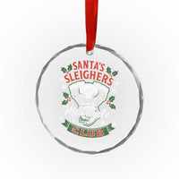 Christmas Motorcycle Biker Crystal Glass Ornament Santas Sleighers Motorcycle Club - Wonder Print Shop