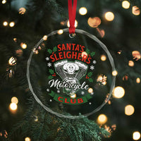 Christmas Motorcycle Biker Crystal Glass Ornament Santas Sleighers Motorcycle Club - Wonder Print Shop