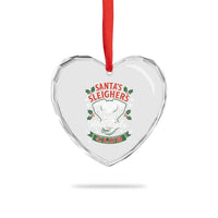 Christmas Motorcycle Biker Heart Crystal Glass Ornament Santas Sleighers Motorcycle Club - Wonder Print Shop