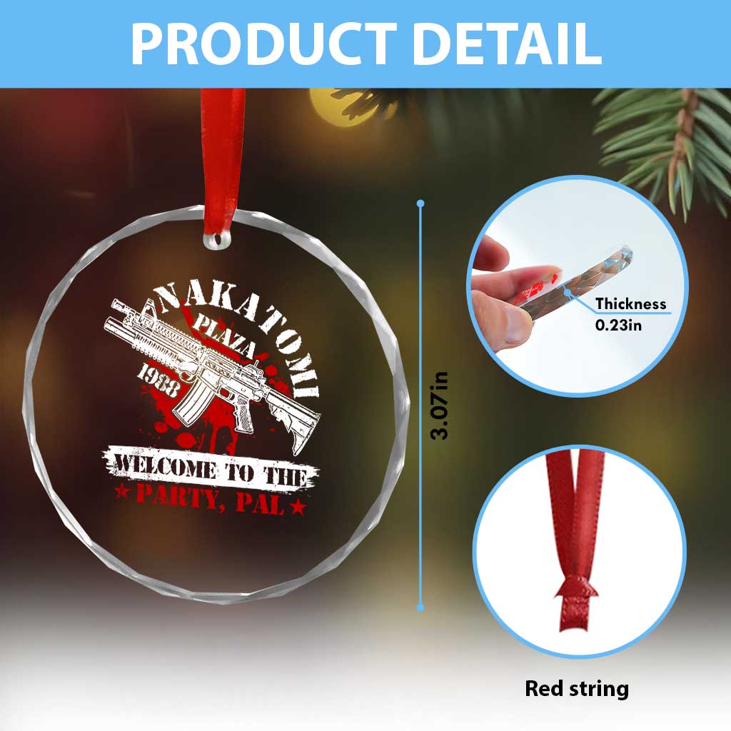 Christmas Nakatomi Plaza 1988 Crystal Glass Ornament Welcome To The Party Pal TS09