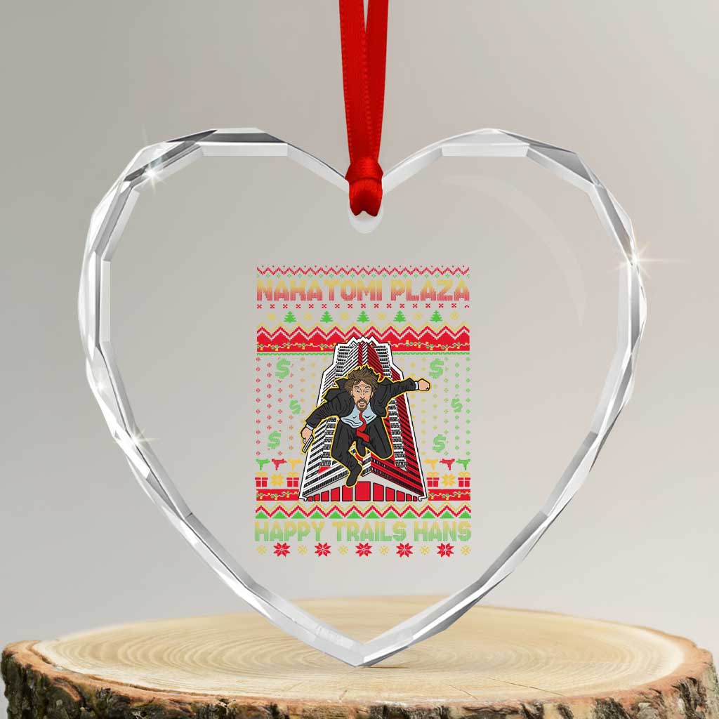 Christmas Nakatomi Plaza 1988 Heart Crystal Glass Ornament Happy Trails Hans - Wonder Print Shop