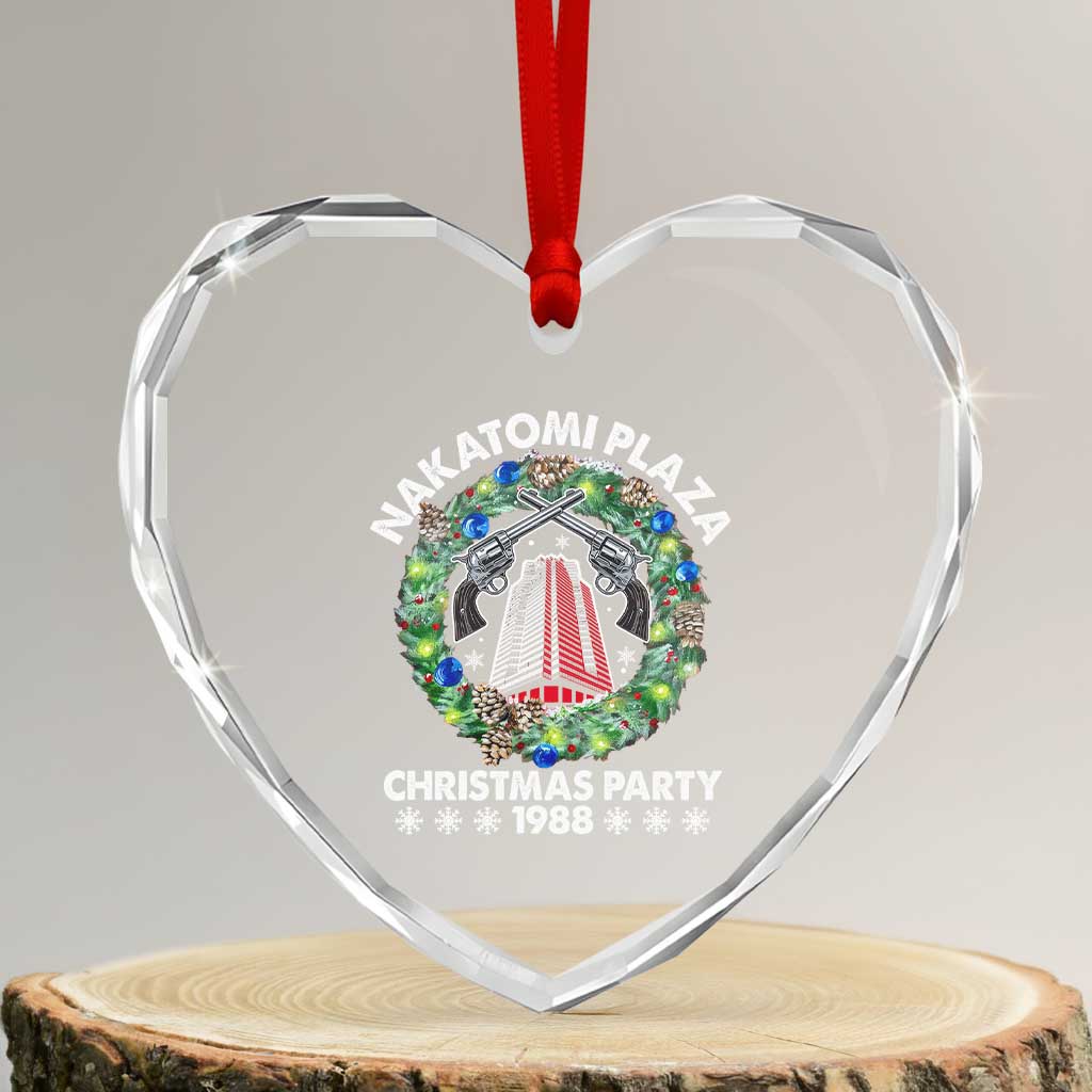Christmas Nakatomi Plaza Heart Crystal Glass Ornament Christmas Party 1988 Xmas Wreath - Wonder Print Shop