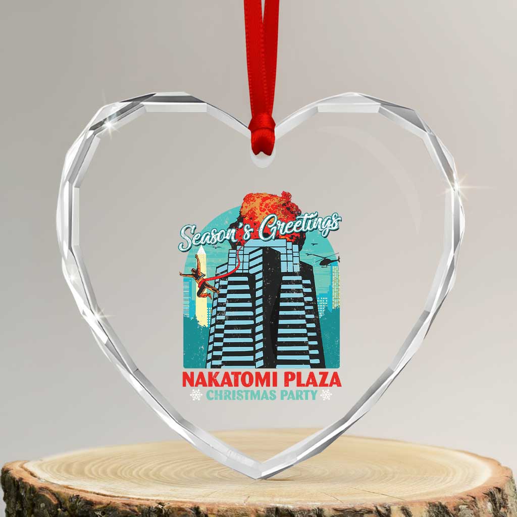 Christmas Nakatomi Plaza Heart Crystal Glass Ornament Season's Greeting Christmas Party Hans Gruber - Wonder Print Shop