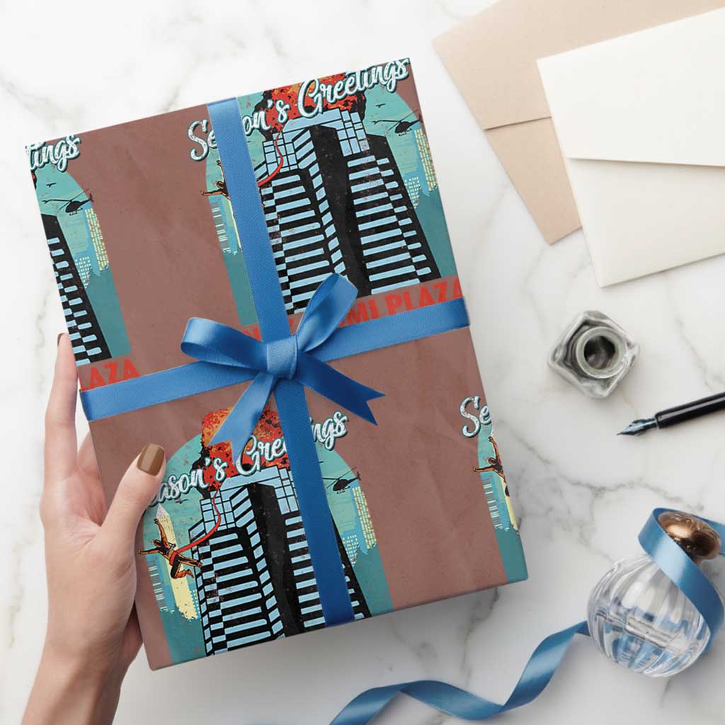 Christmas Nakatomi Plaza Wrapping Paper Roll Season's Greeting Christmas Party Hans Gruber - Wonder Print Shop