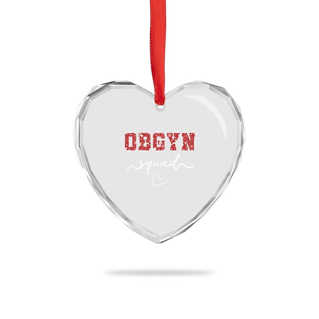 Christmas OBGYN Squad Heart Crystal Glass Ornament Obstetrics And Gynecology Nurse - Wonder Print Shop