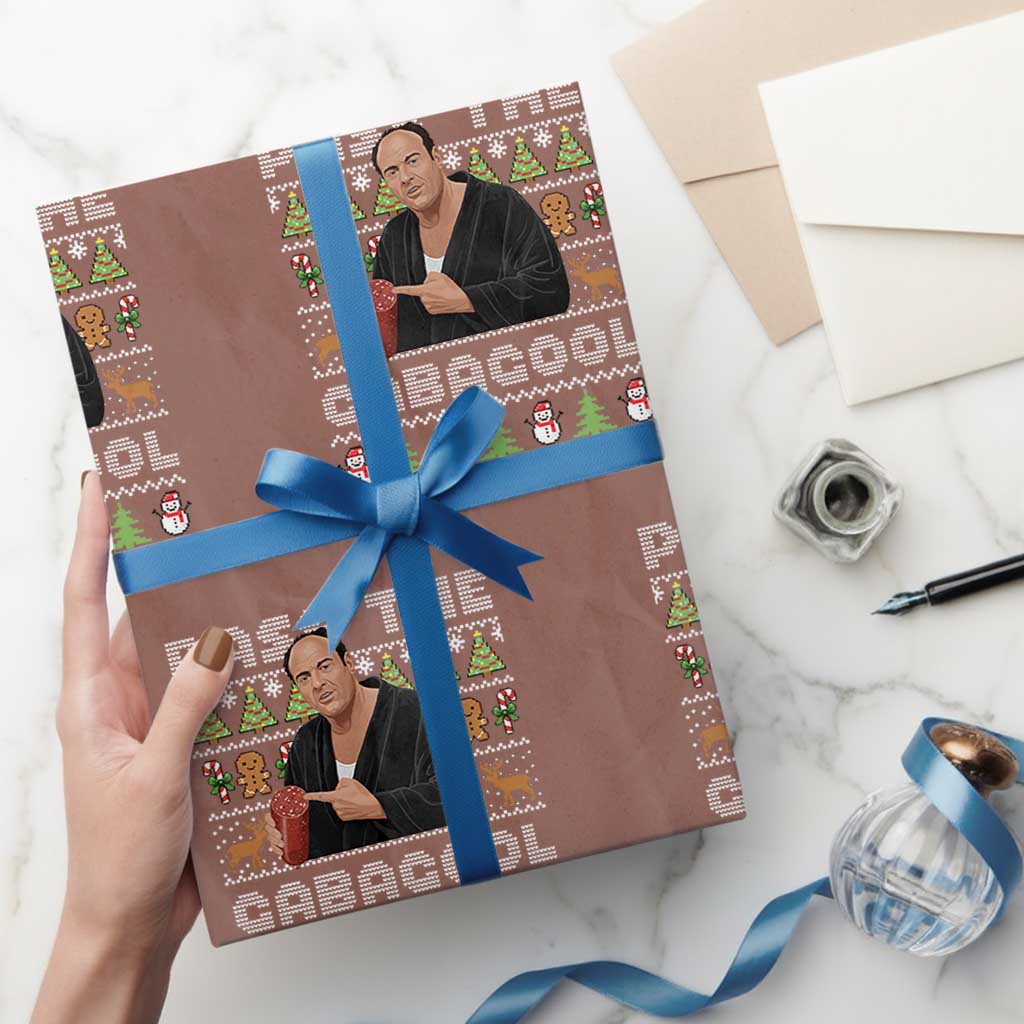 Christmas Pass The Gabagool Wrapping Paper Roll Retro TV Show Funny Ugly Xmas - Wonder Print Shop