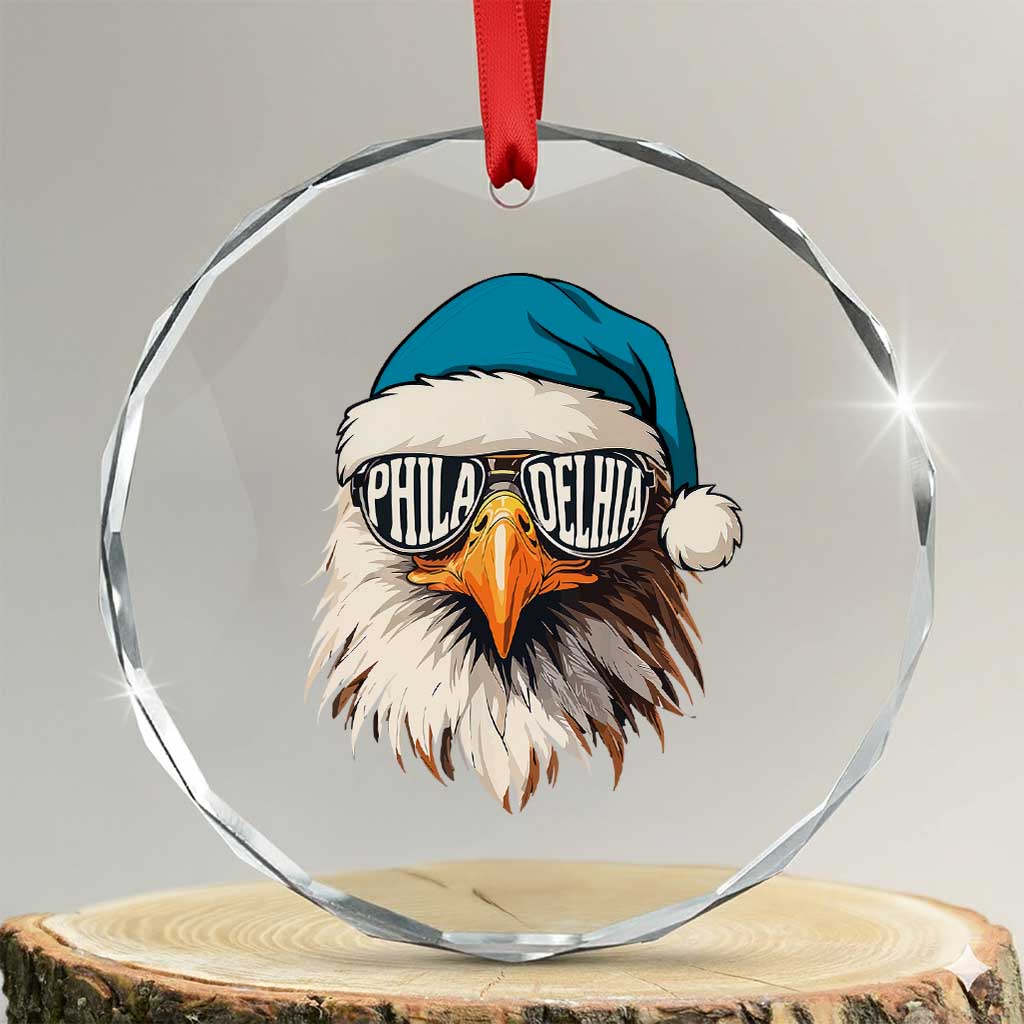 Christmas Philadelphia Fan Crystal Glass Ornament Santa Eagles Sport Philly Fan Game Day - Wonder Print Shop
