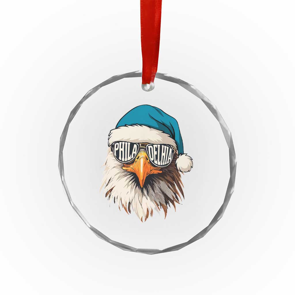 Christmas Philadelphia Fan Crystal Glass Ornament Santa Eagles Sport Philly Fan Game Day - Wonder Print Shop